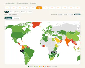 Interactive Best Travel Time Worldmap gallery image