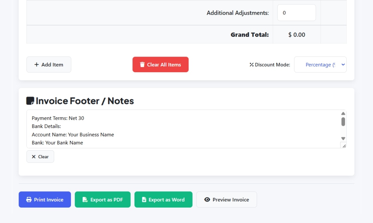 Aurora Invoice Generator - Screenshot 4 showing product features and functionality