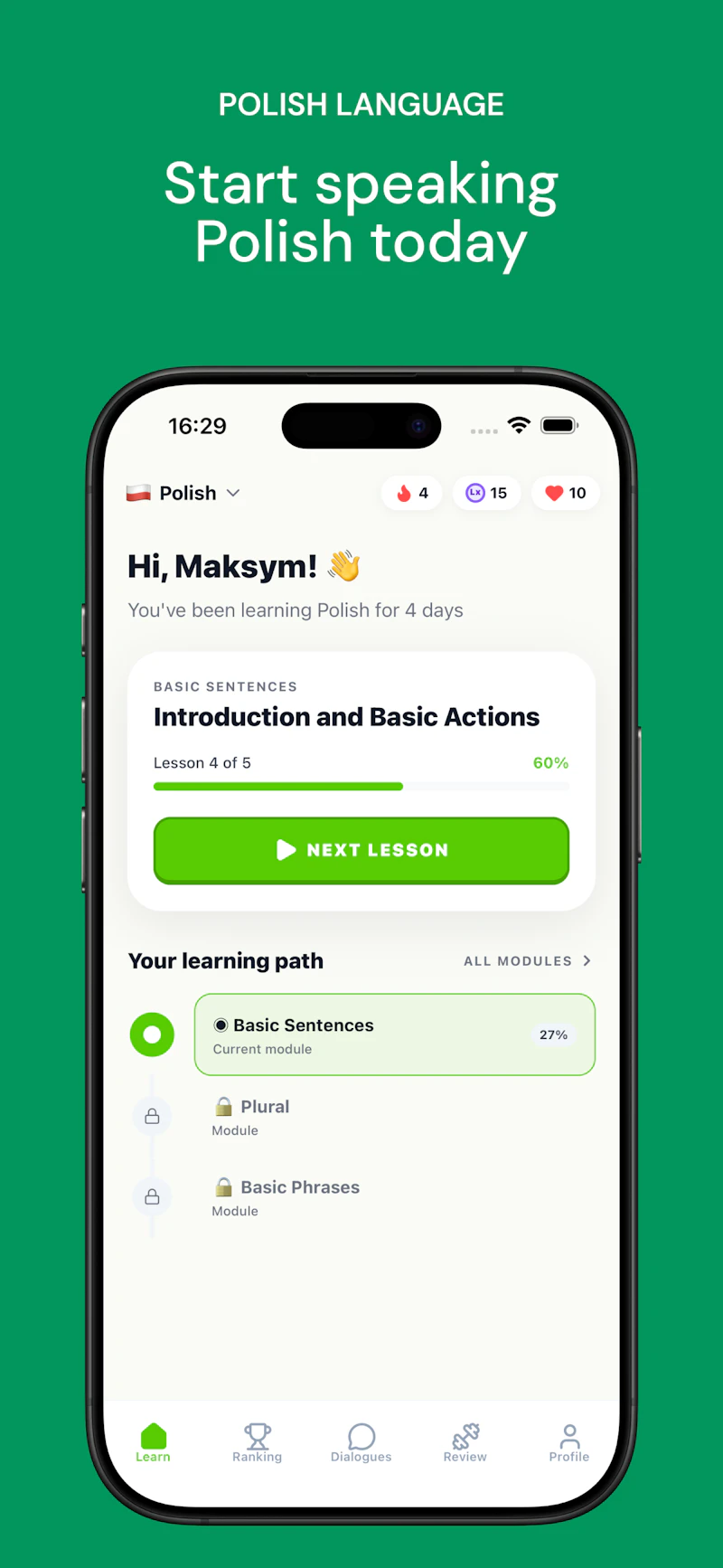 Learn Polish language in English! screenshot 1