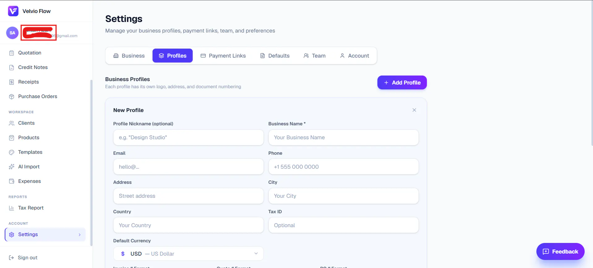 Velvio Flow — Professional Invoicing gallery image