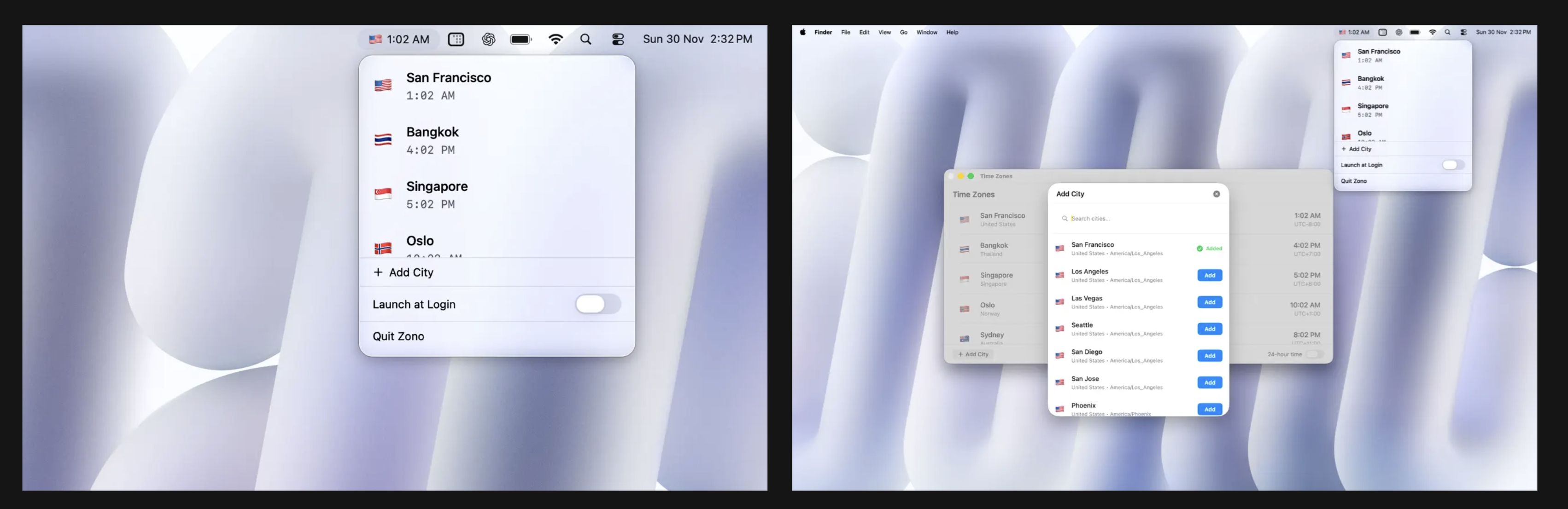 Zono : World Clock Time Zone screenshot 1