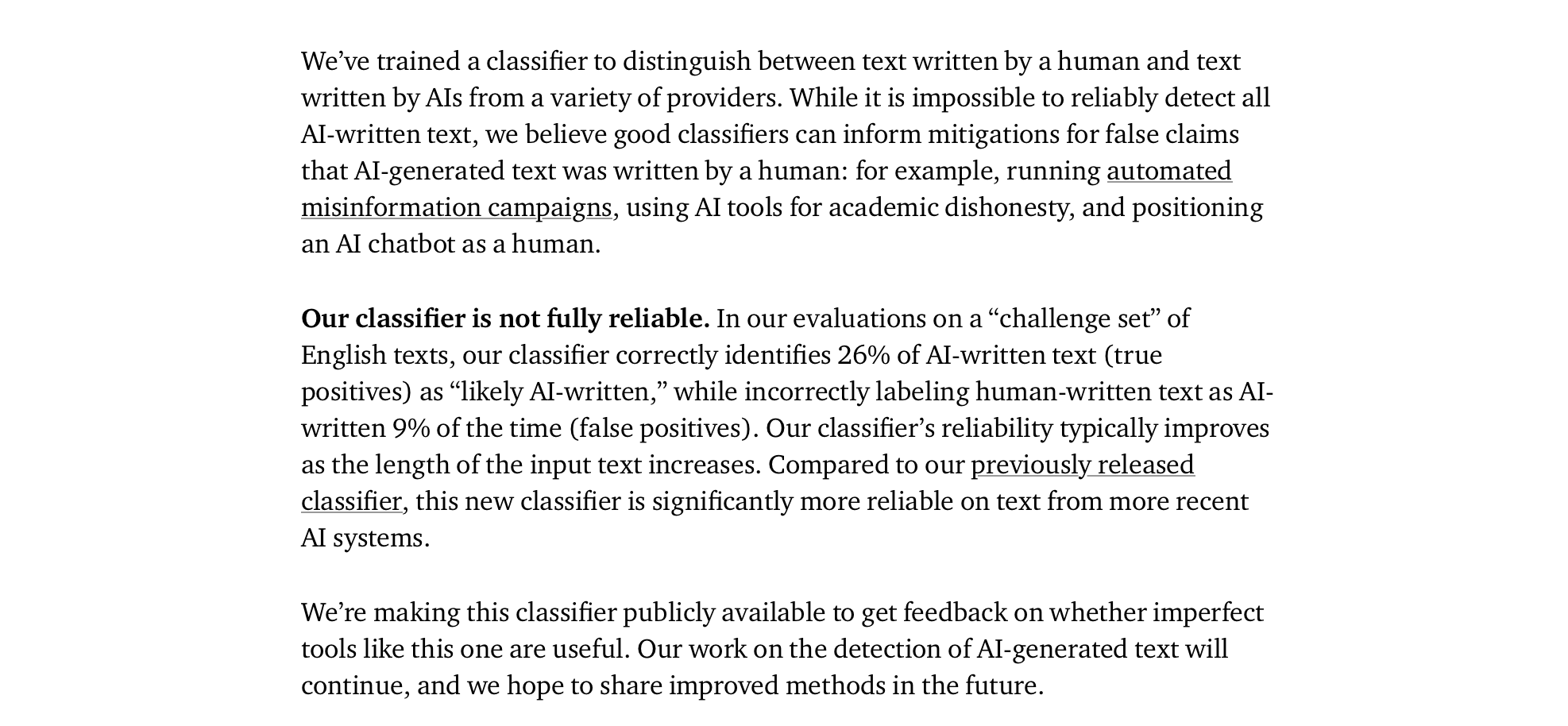 Classificateur de texte AI par Openai media 4