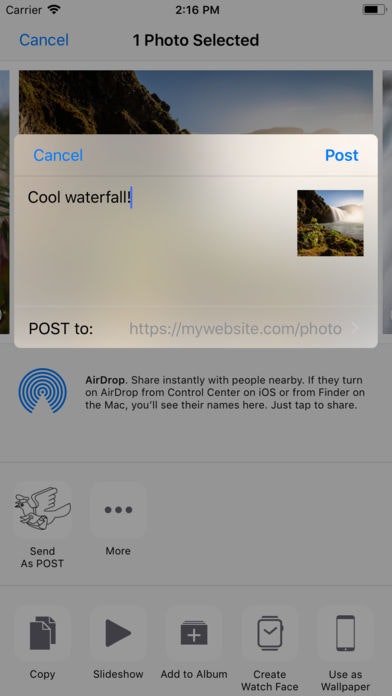 Send as Post gallery image
