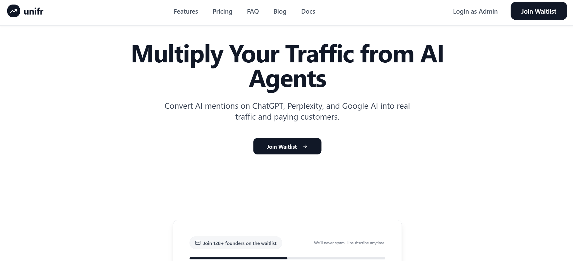 Unifr AI - Main screenshot showing features and interface