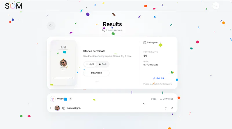 SOM Giveaway comment picker screenshot 4