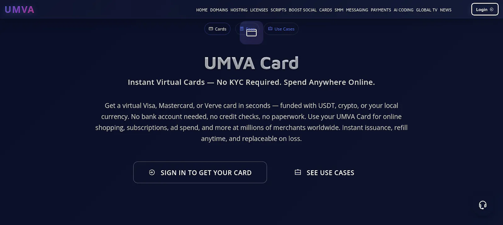 UMVA VIRTUAL CARD screenshot 2