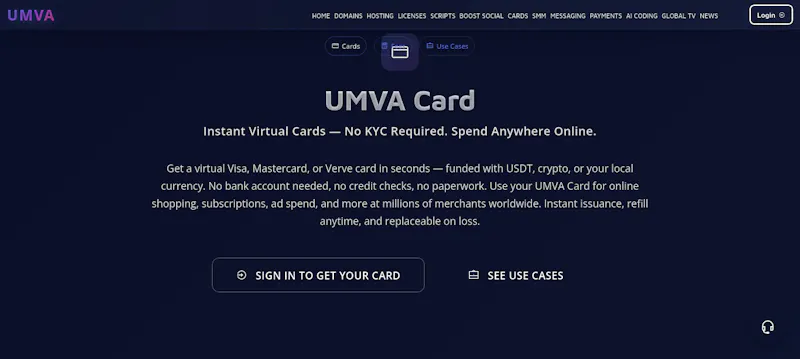 UMVA VIRTUAL CARD screenshot 2
