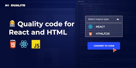 Geração de código em Dualite: Eleve seus projetos web do design à implantação em um piscar de olhos com um único clique.