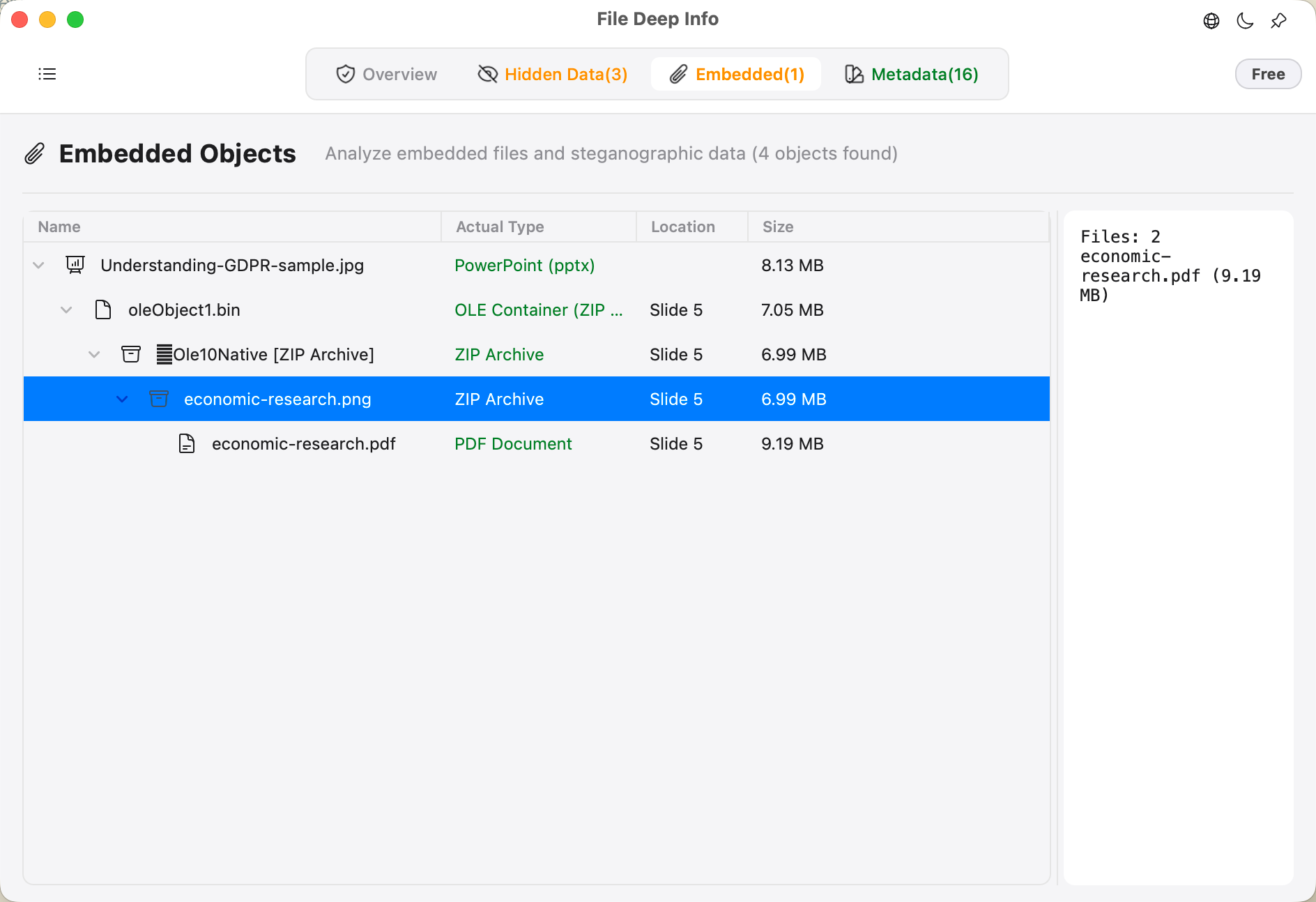 File Deep Info: Hidden Data gallery image