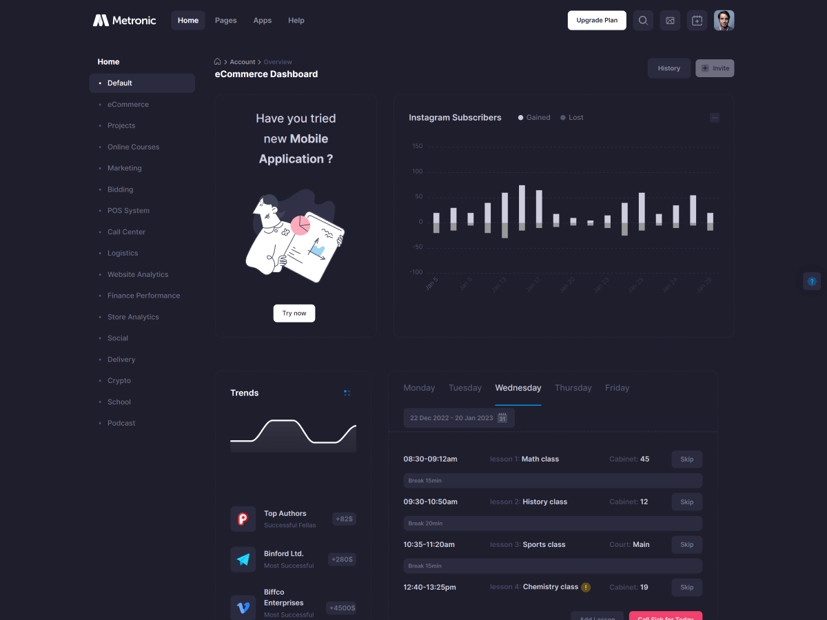 Metronic - шаблон администратора Bootstrap - React, Vue, Angular, Django, Asp.net Core, Laravel, Rails медиа 49