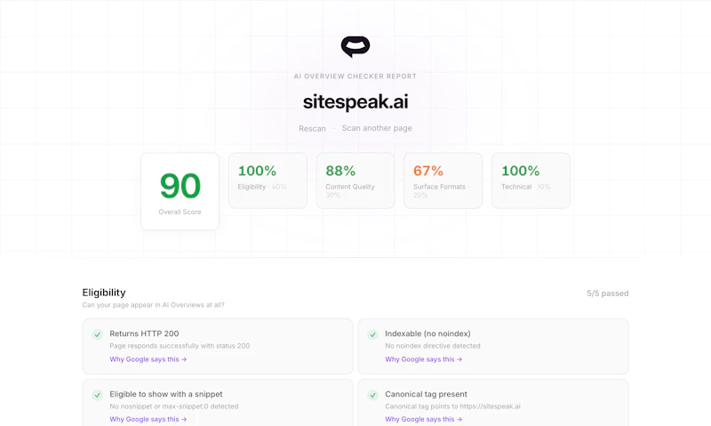 AI Overview Checker screenshot 2