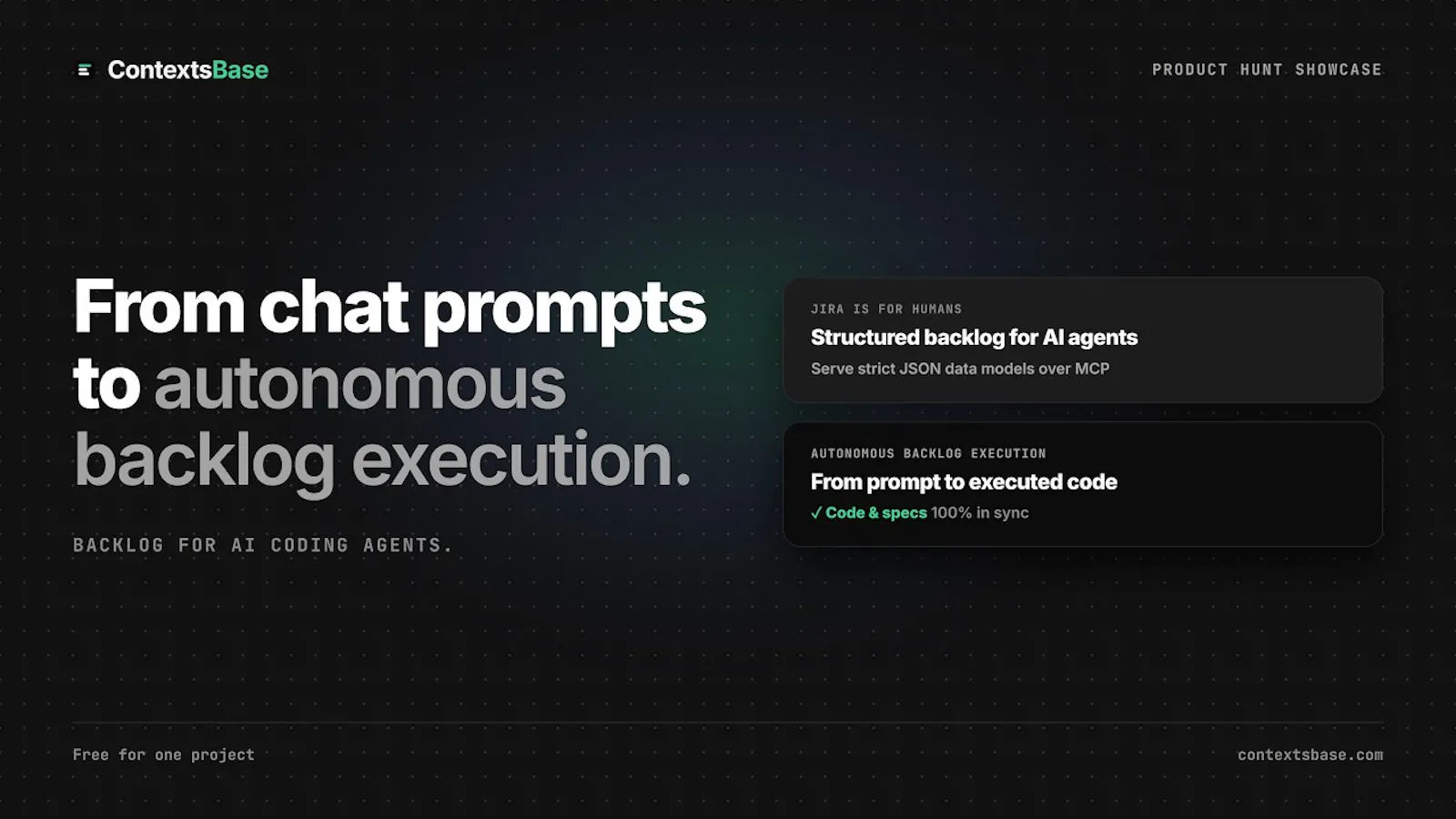 ContextsBase - Backlog for Coding Agents screenshot 1 (video preview)