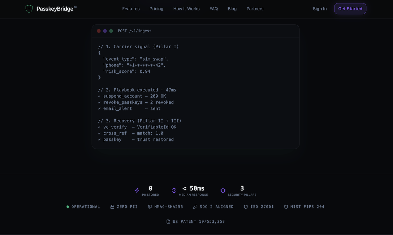 PasskeyBridge: Identity Threat Engine gallery image