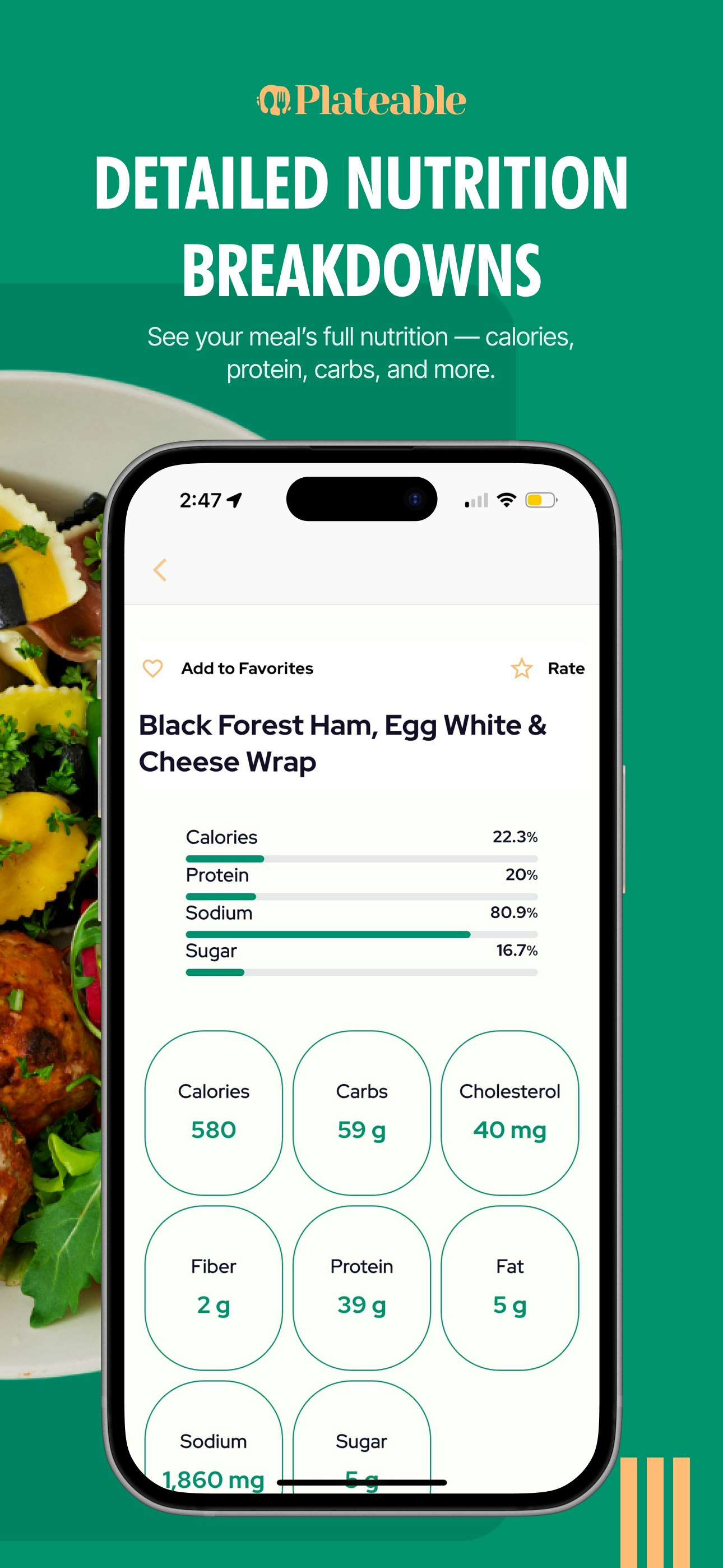 Plateable: Personalized Dining - Screenshot 3 showing product features and functionality