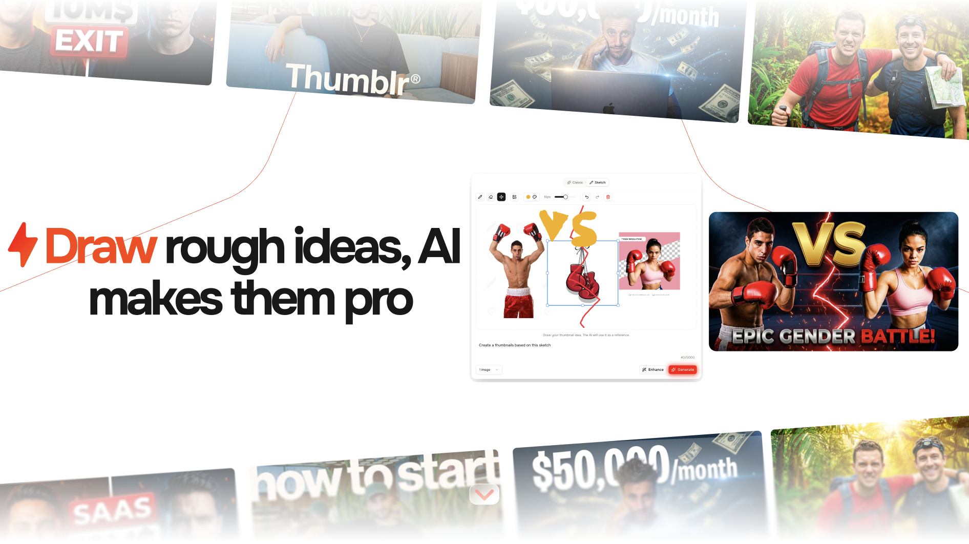 Thumblr - AI Youtube Thumbnail Generator - Screenshot 5 showing product features and functionality