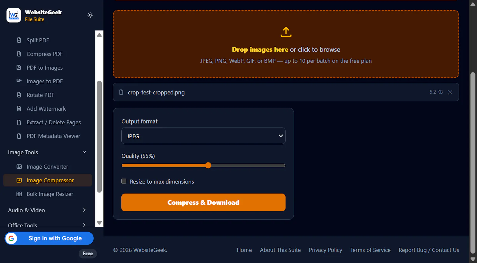 WebsiteGeek File Suite screenshot 1