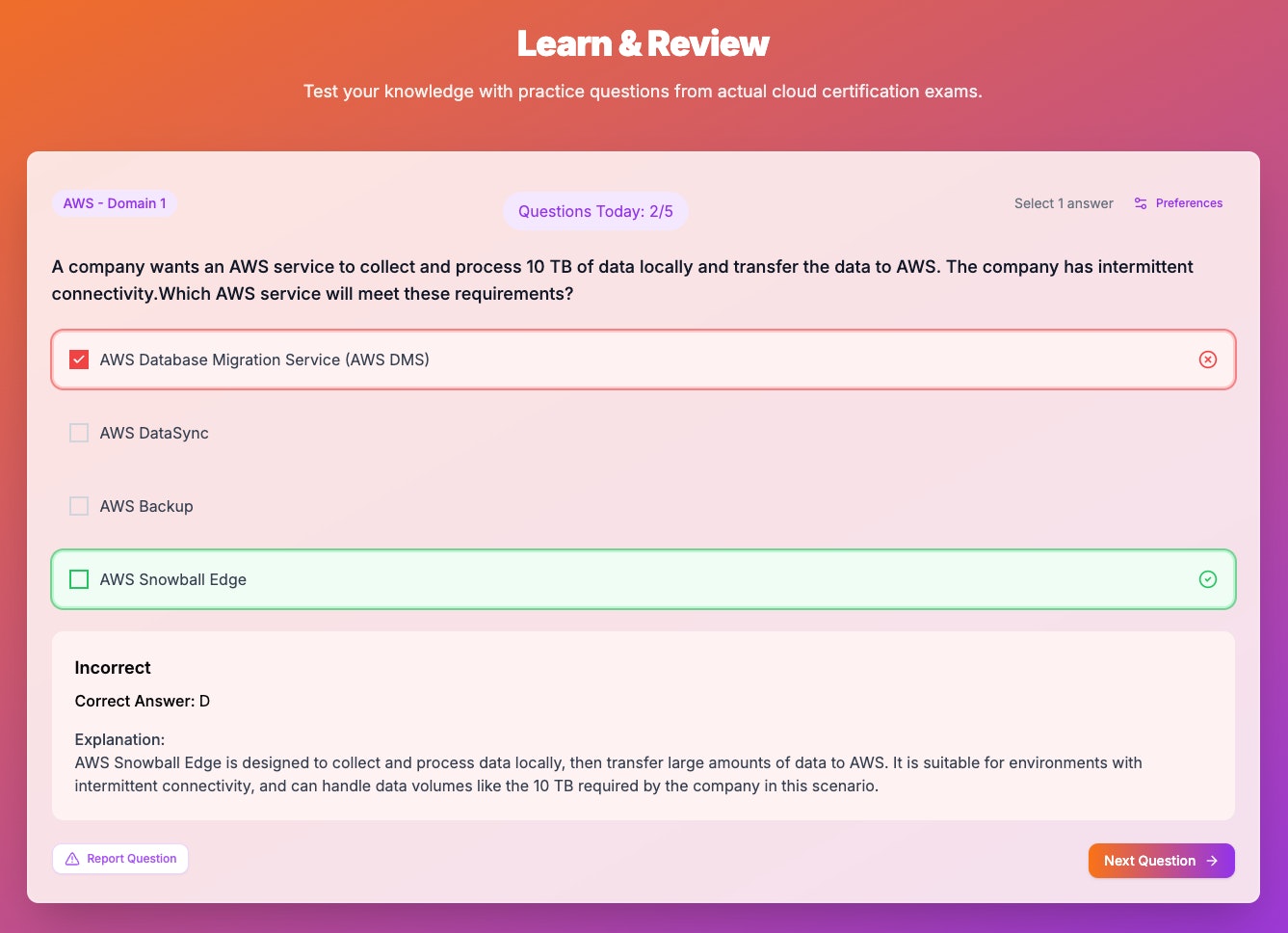 وسائط certmaster - امتحانات Crush AWS و GCP مع أدوات ممارسة الخبراء! 4