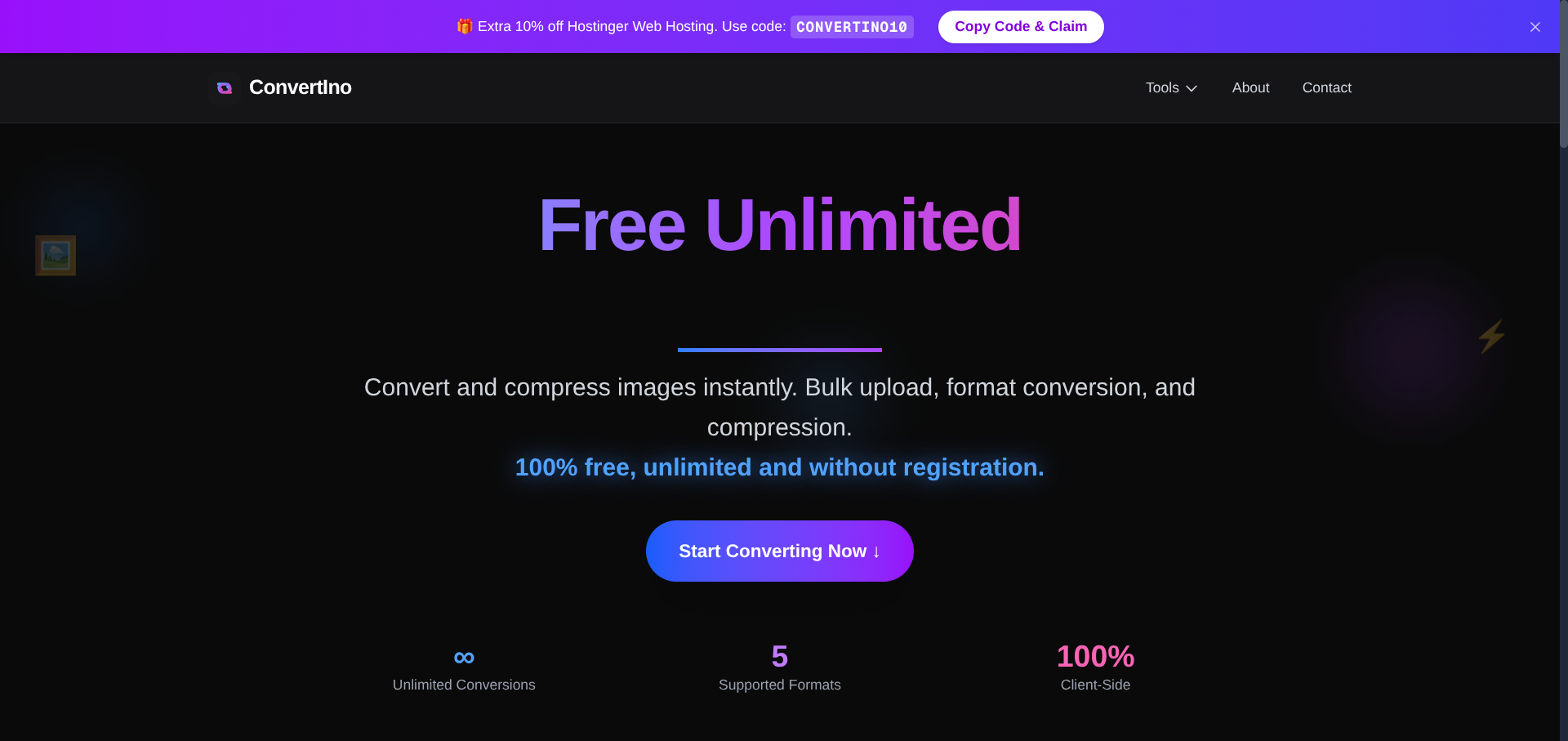 Convertino - Main product screenshot demonstrating key features and user interface