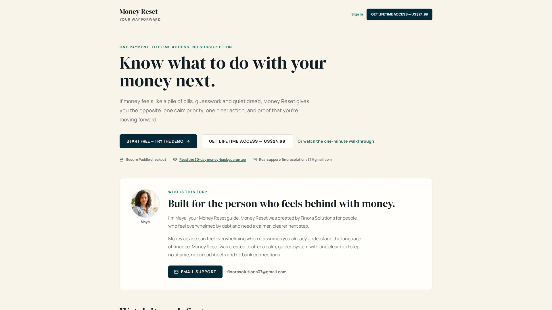 Money Reset — US$24.99 lifetime access gallery image