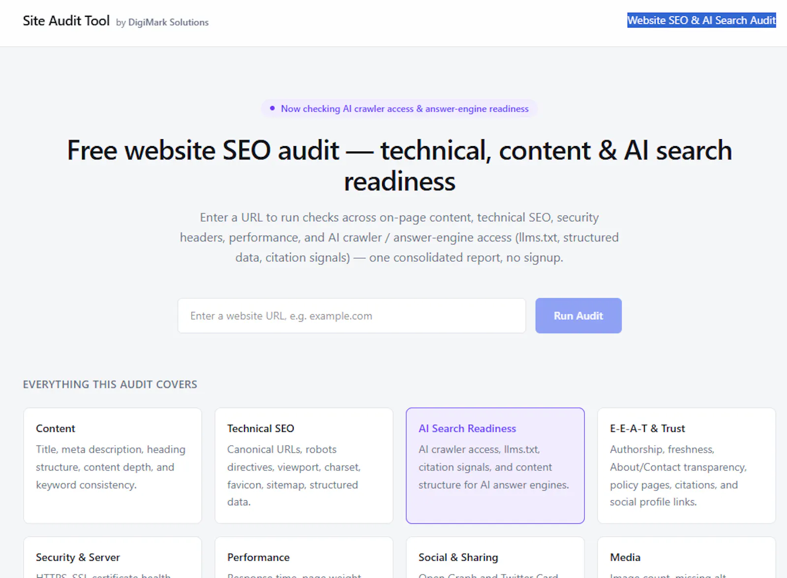 SEO Audit Tool by DigiMark Solutions screenshot 1