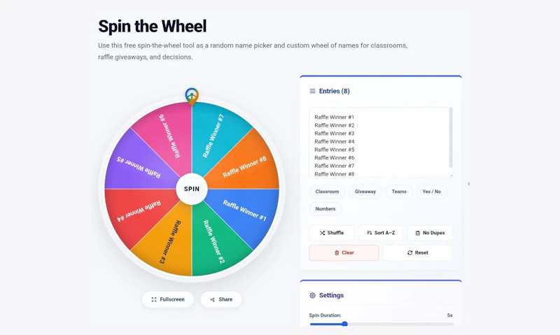 Spin the Wheel screenshot 1
