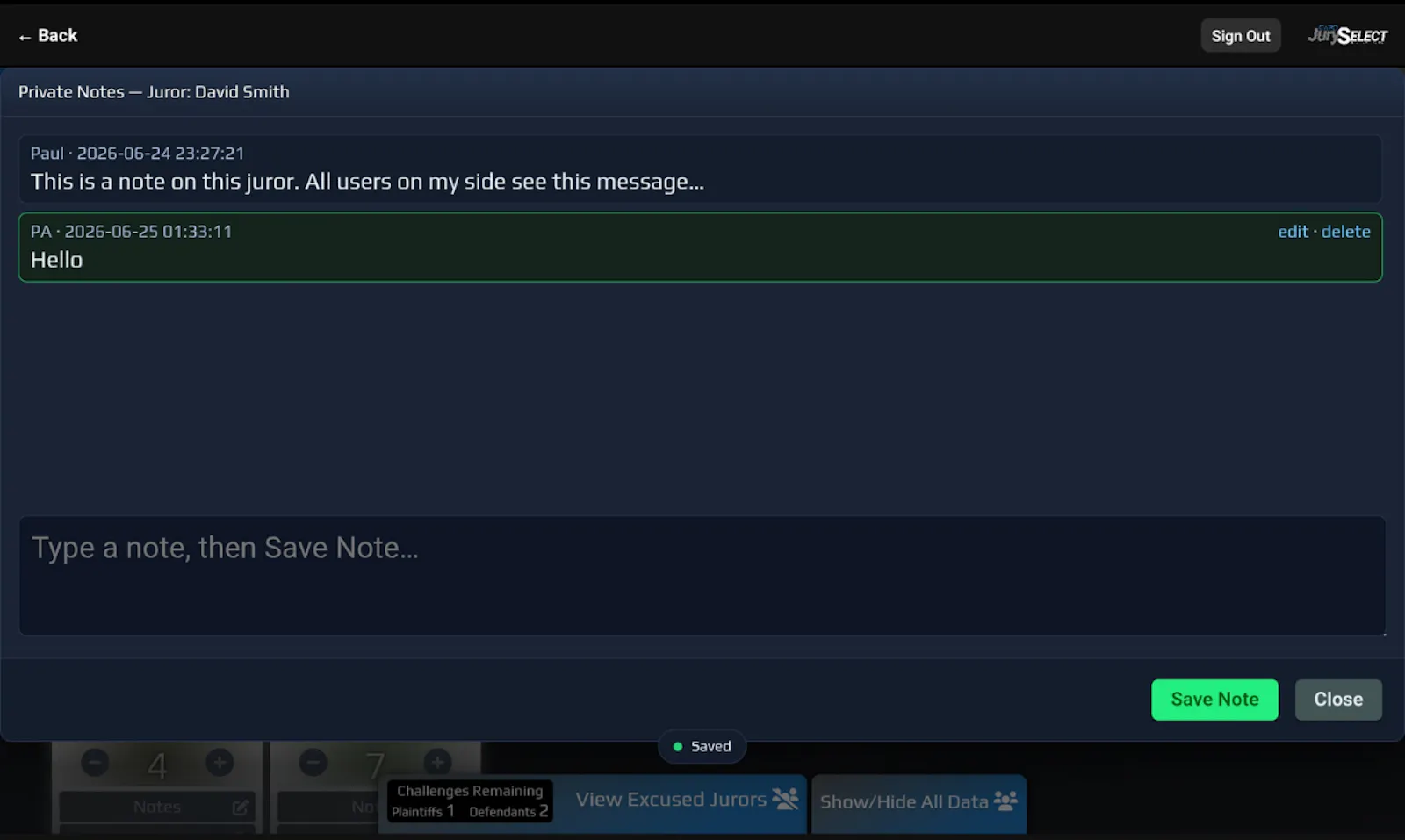 COPO JurySelect screenshot 9
