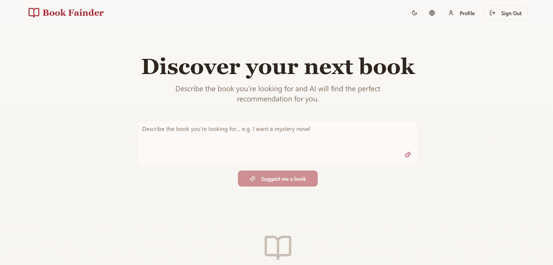 Book Fainder - Main product screenshot demonstrating key features and user interface