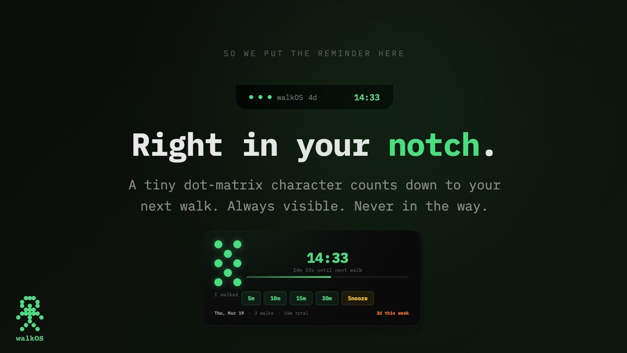 WalkOS - Walking Reminder on MacBook gallery image