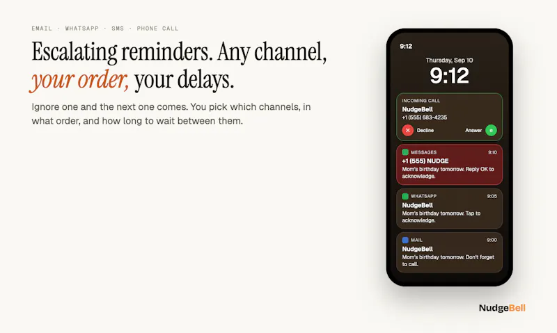 NudgeBell screenshot 2