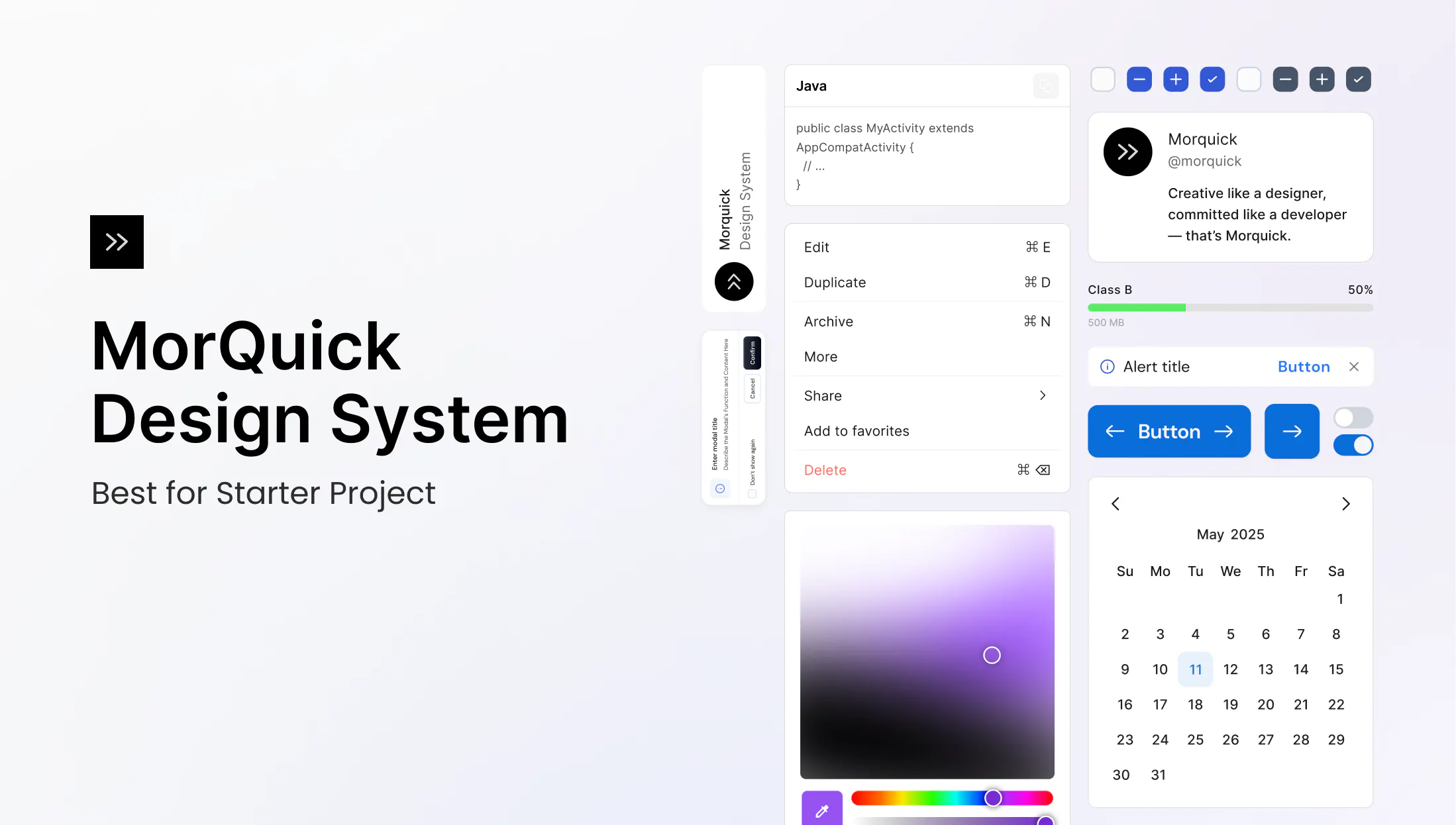 Morquick Design System gallery image