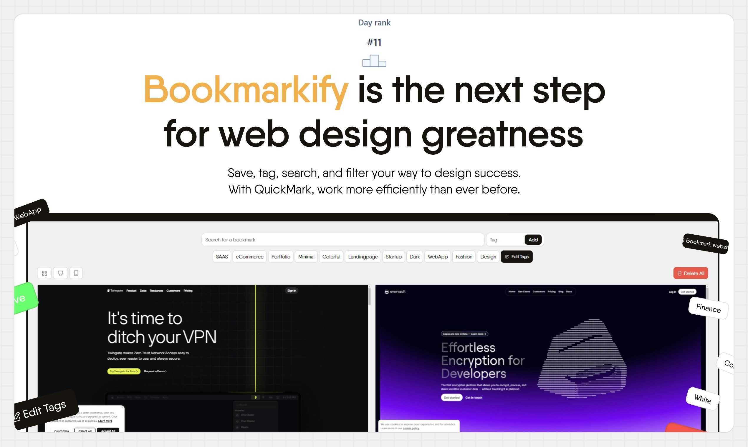 Bookmarkify.io - 북마크는 웹 디자인 위대함을위한 다음 단계입니다 미디어 2