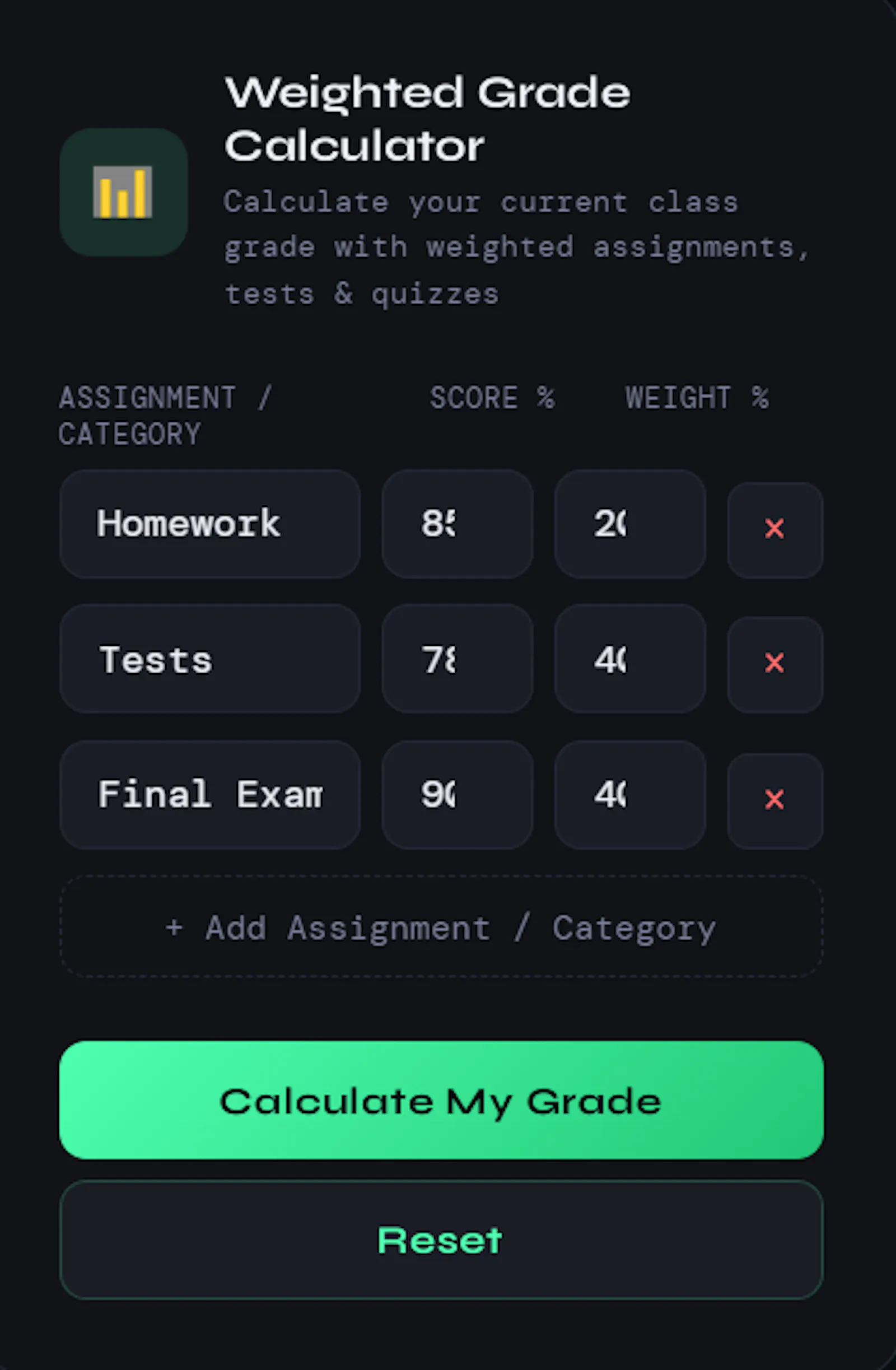 Active Student Grade Calculator screenshot 9