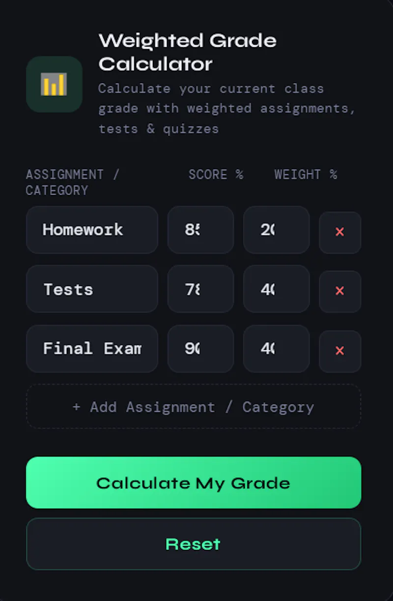 Active Student Grade Calculator screenshot 9