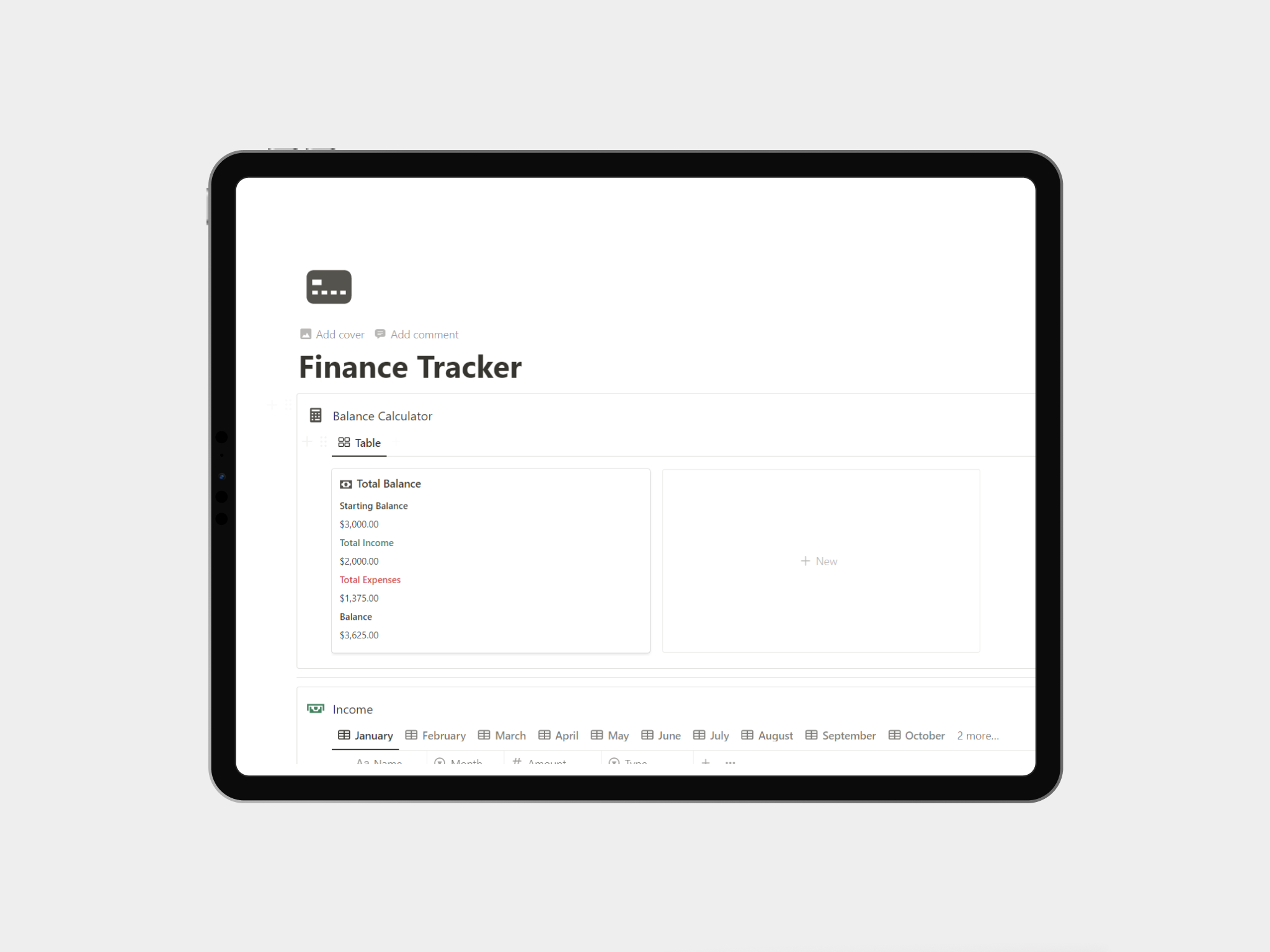 Notion Finance Tracker