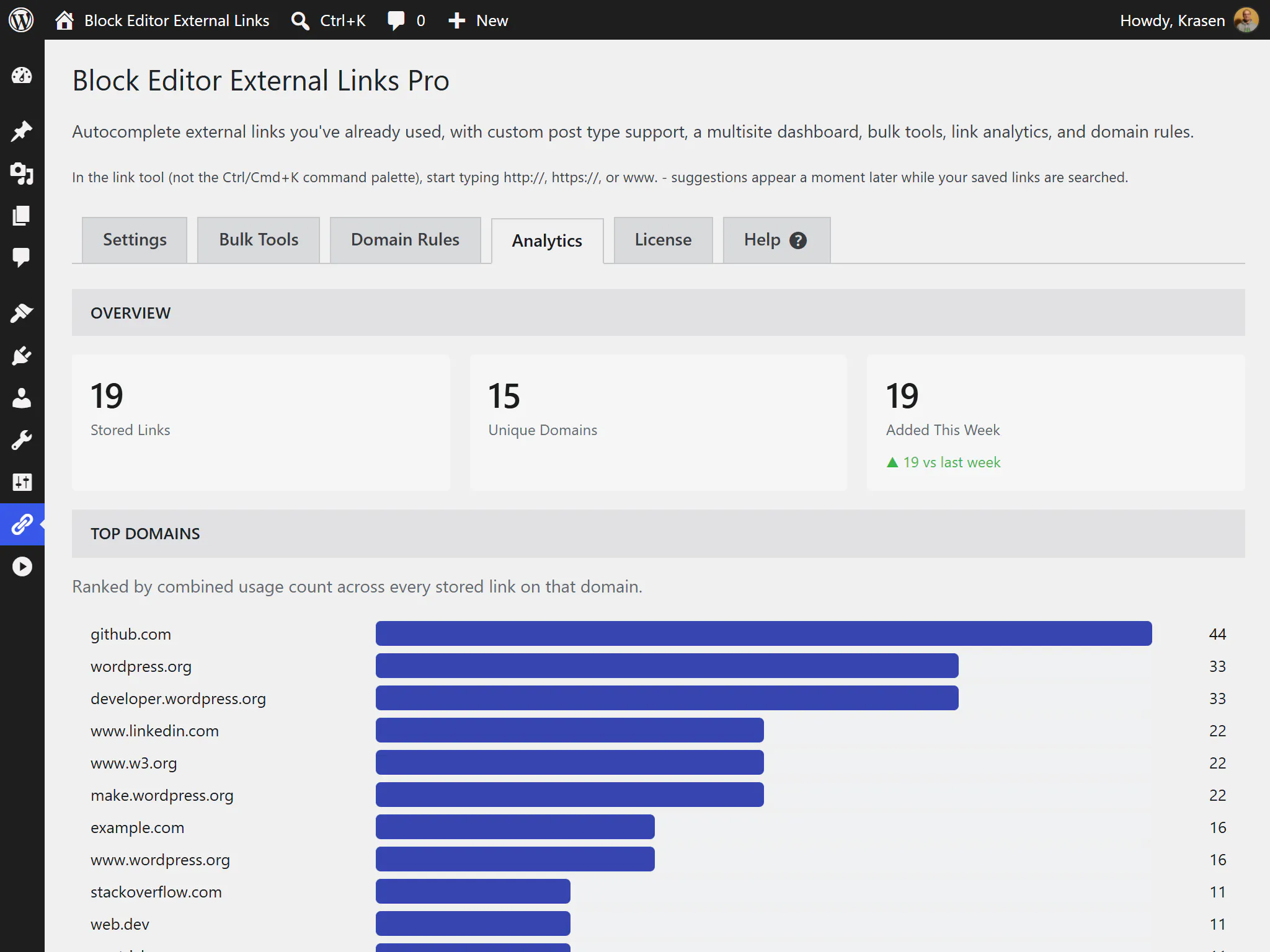 Block Editor External Links gallery image