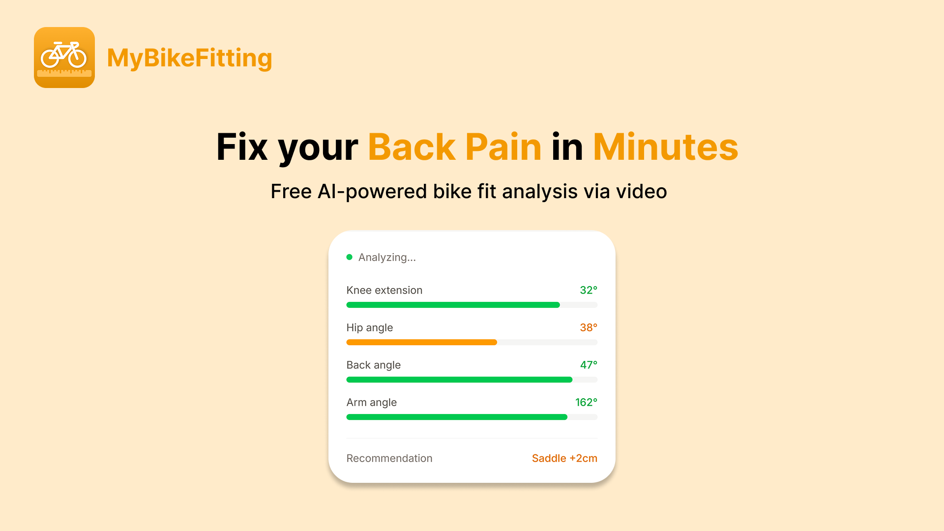 MyBikeFitting - Main product screenshot demonstrating key features and user interface