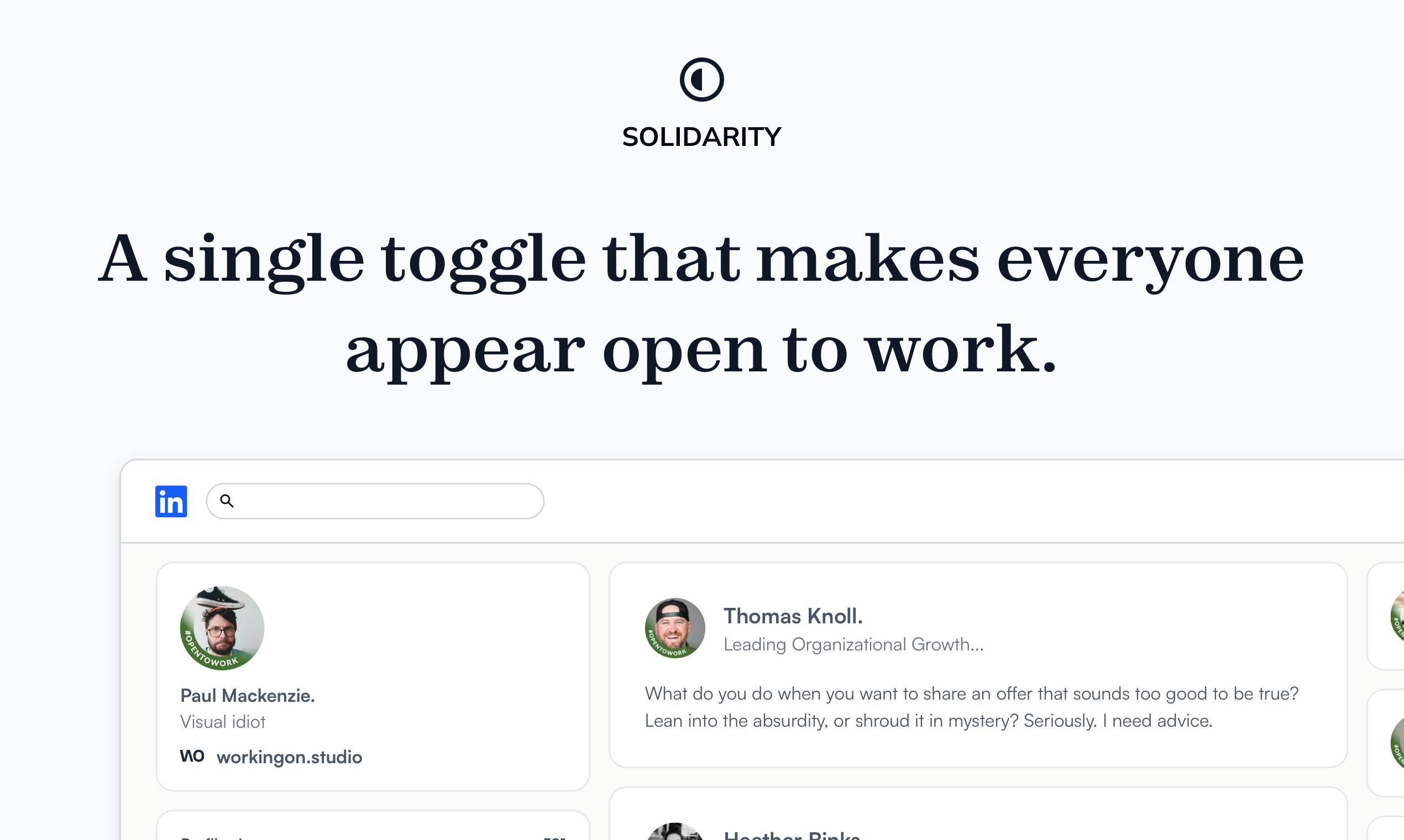 Solidarity - Main product screenshot demonstrating key features and user interface