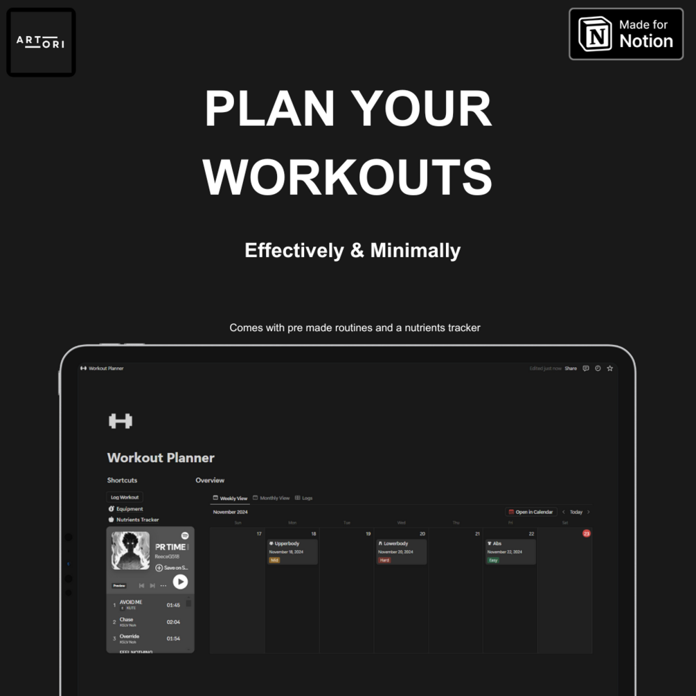 Minimal Workout Planner gallery image