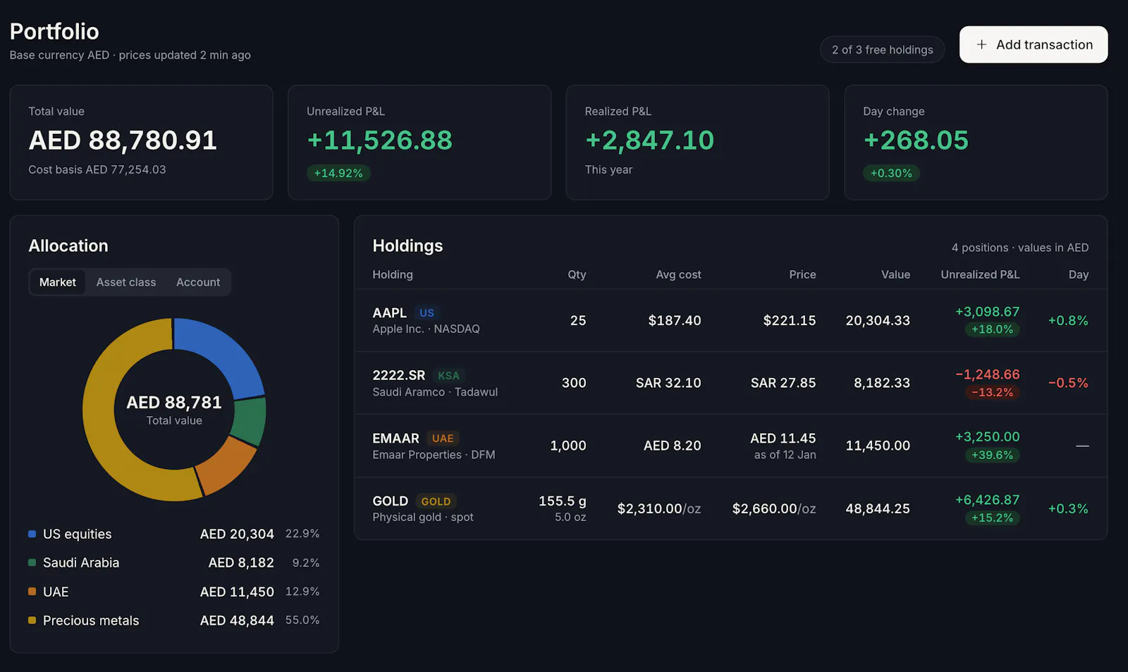 SimplyPortfolio screenshot 2