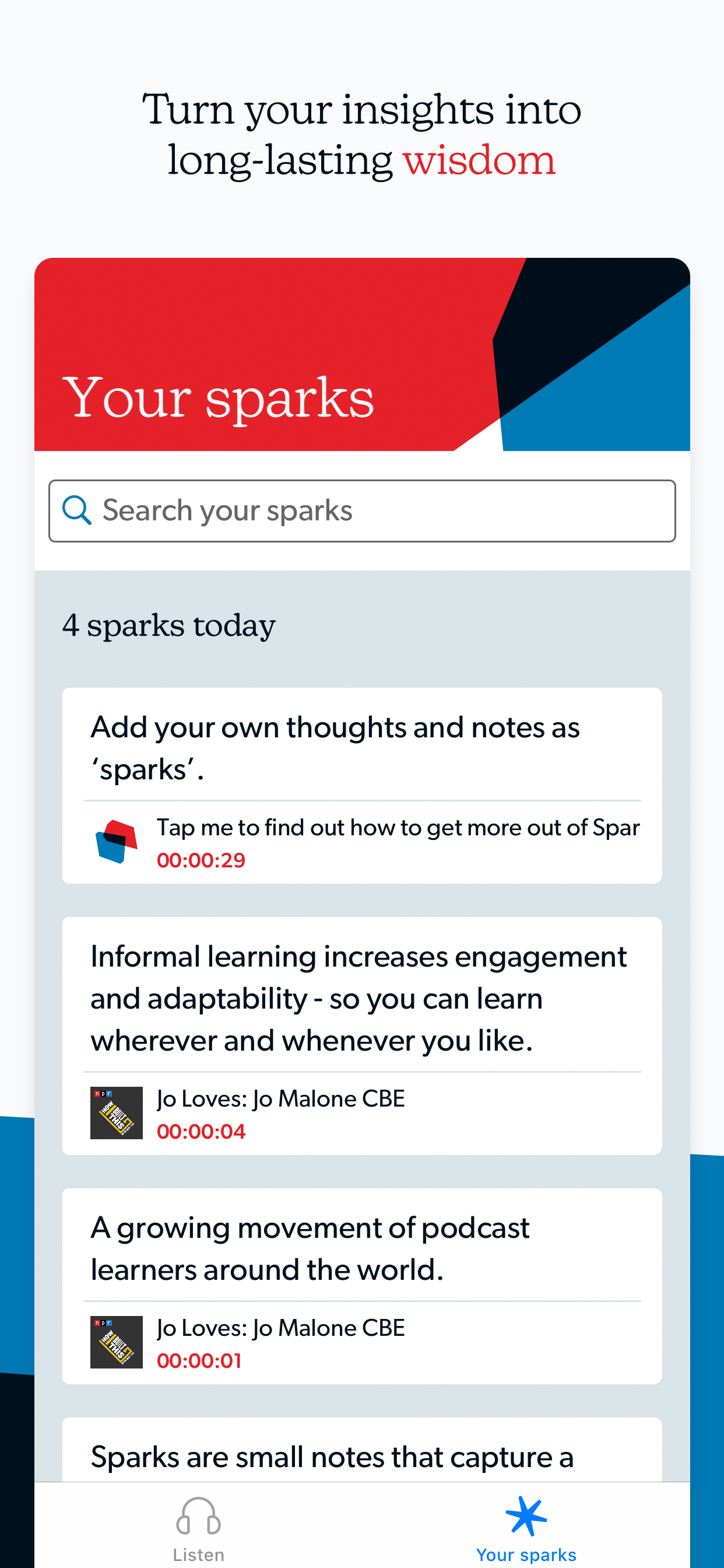 Sparks - Learn from Podcasts gallery image