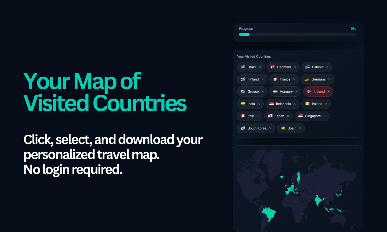 Visited Countries Map Generator gallery image