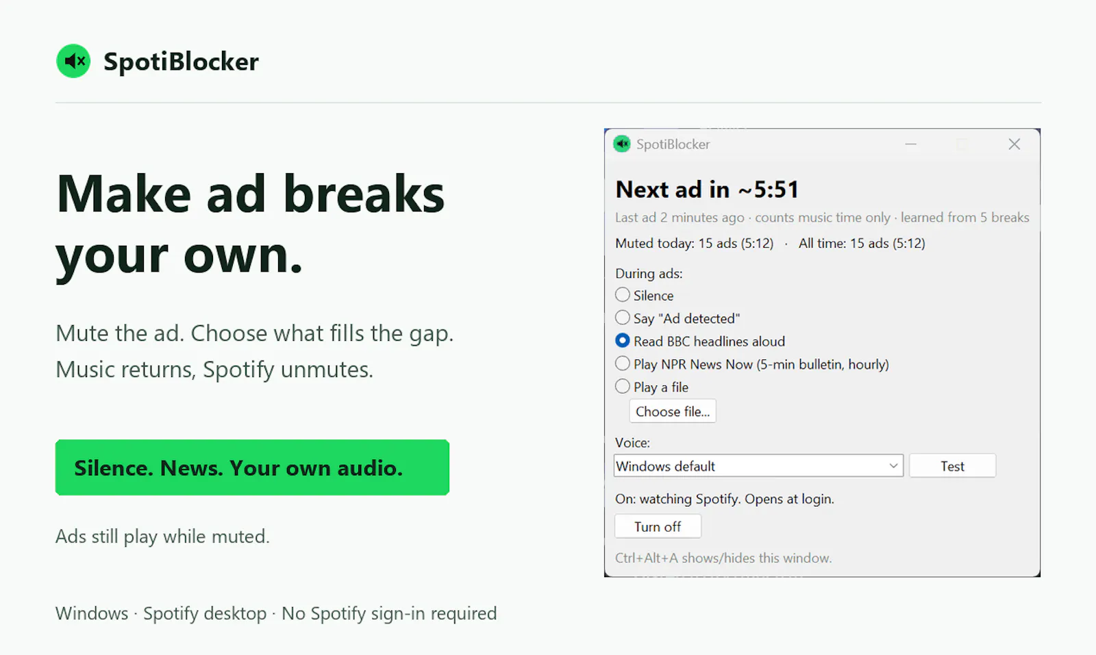 SpotiBlocker screenshot 1