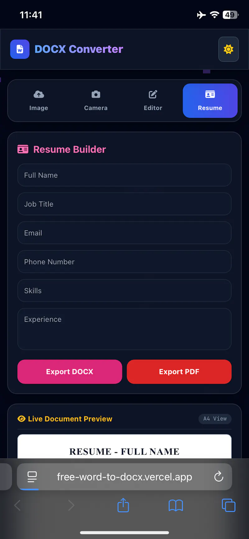 Word to DOCX Suite Mobile screenshot 3