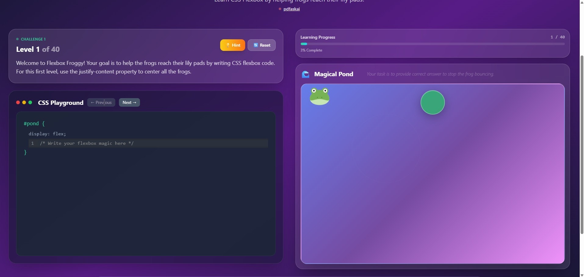 Flexbox Bouncing Froggy gallery image
