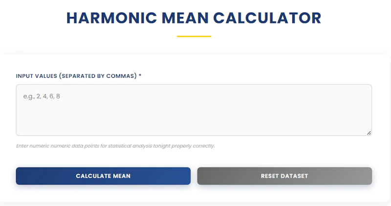 Harmonic Mean Calculator screenshot 1