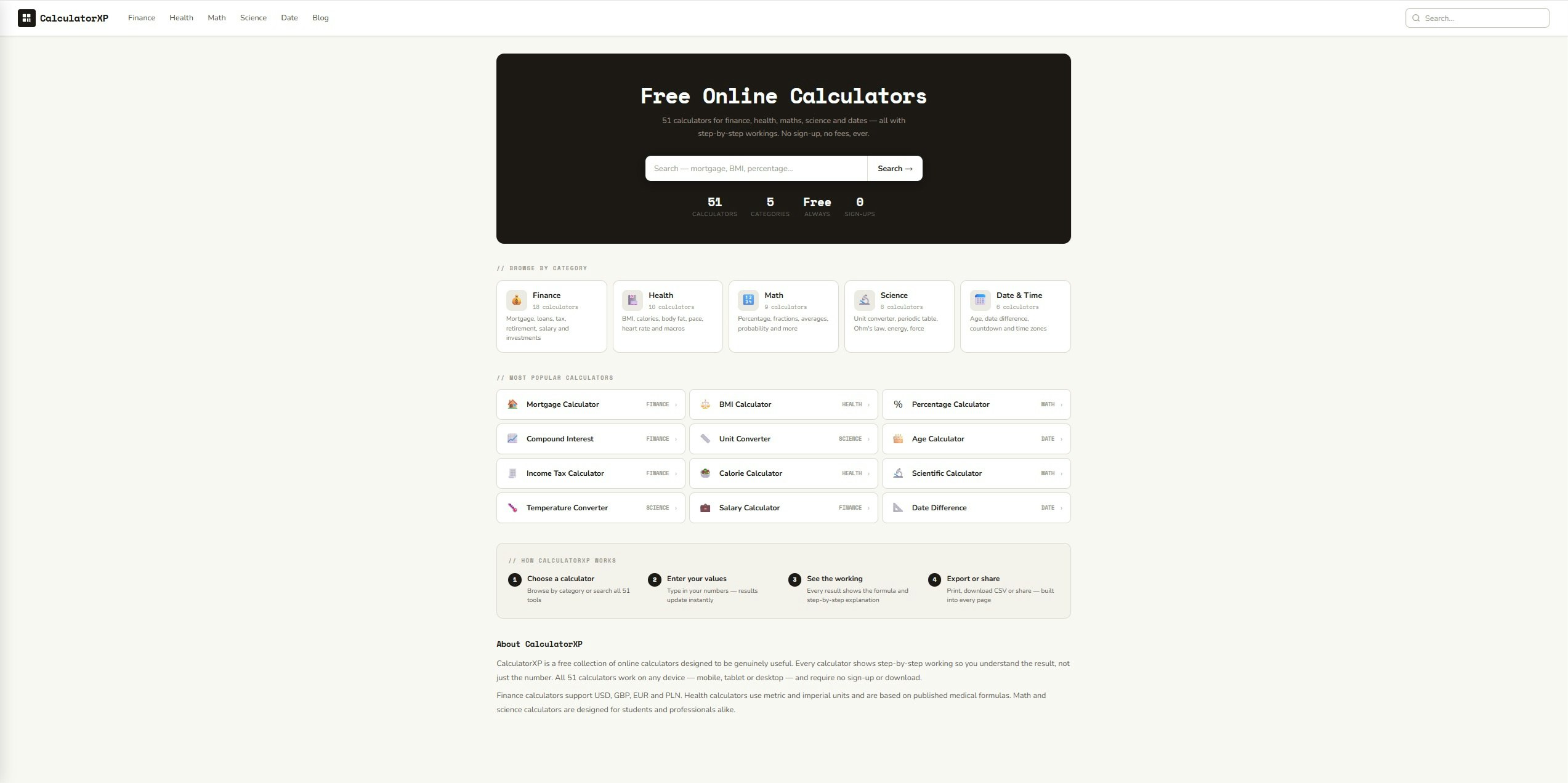 CalculatorXP — Free Online Calculators  gallery image