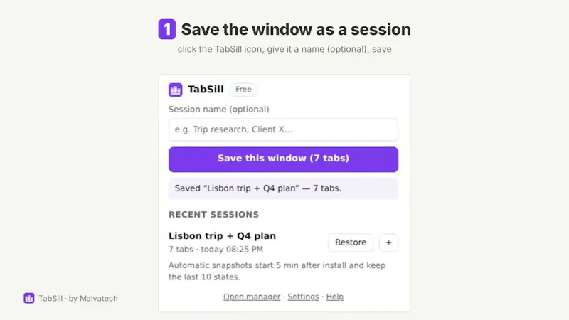 TabSill screenshot 1 (video preview)