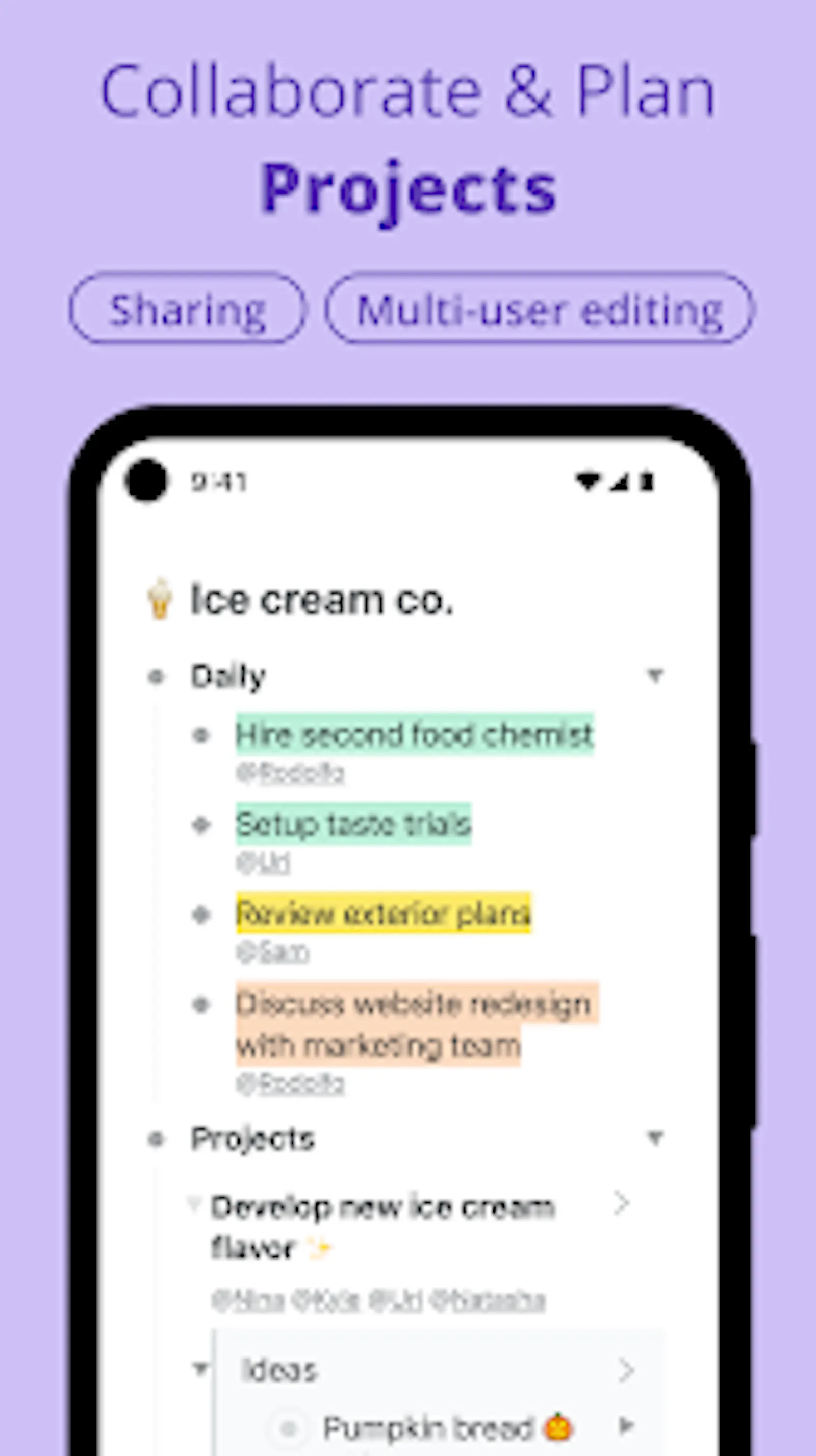 Workflowy screenshot 3
