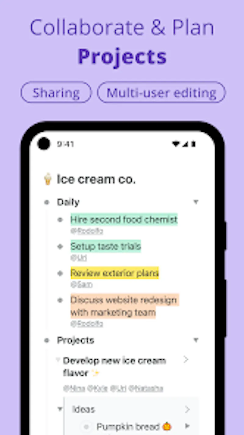 Workflowy screenshot 3