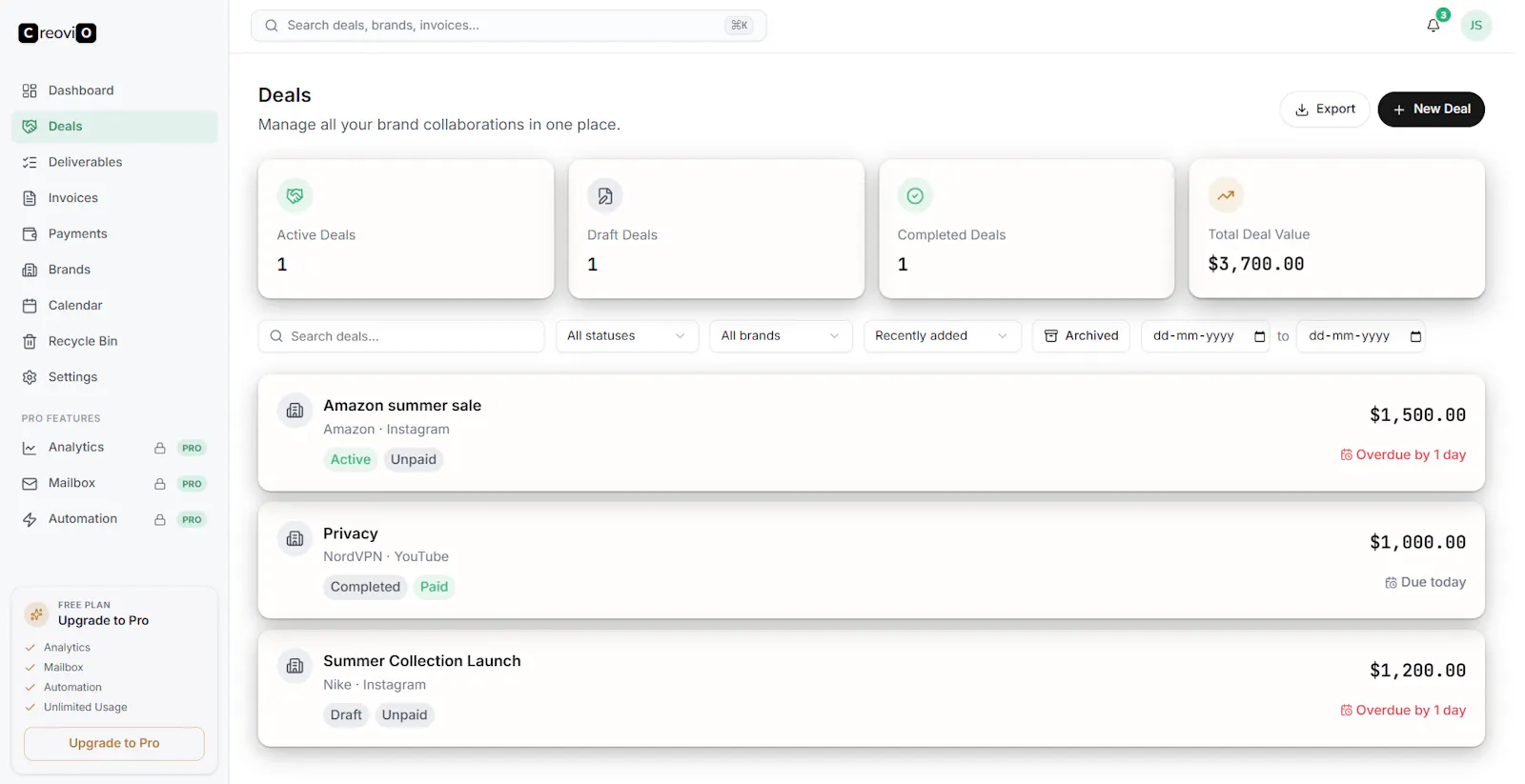 Creovio screenshot 2